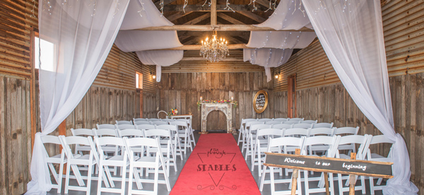 The Plough Stables - set up for a wedding